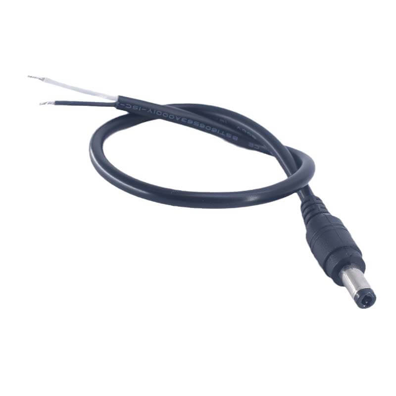 Elecbee DC5.5*2.5MM Male Connector DC Power Cable Single End Monitor Power Cable 0.75mm2 30cm